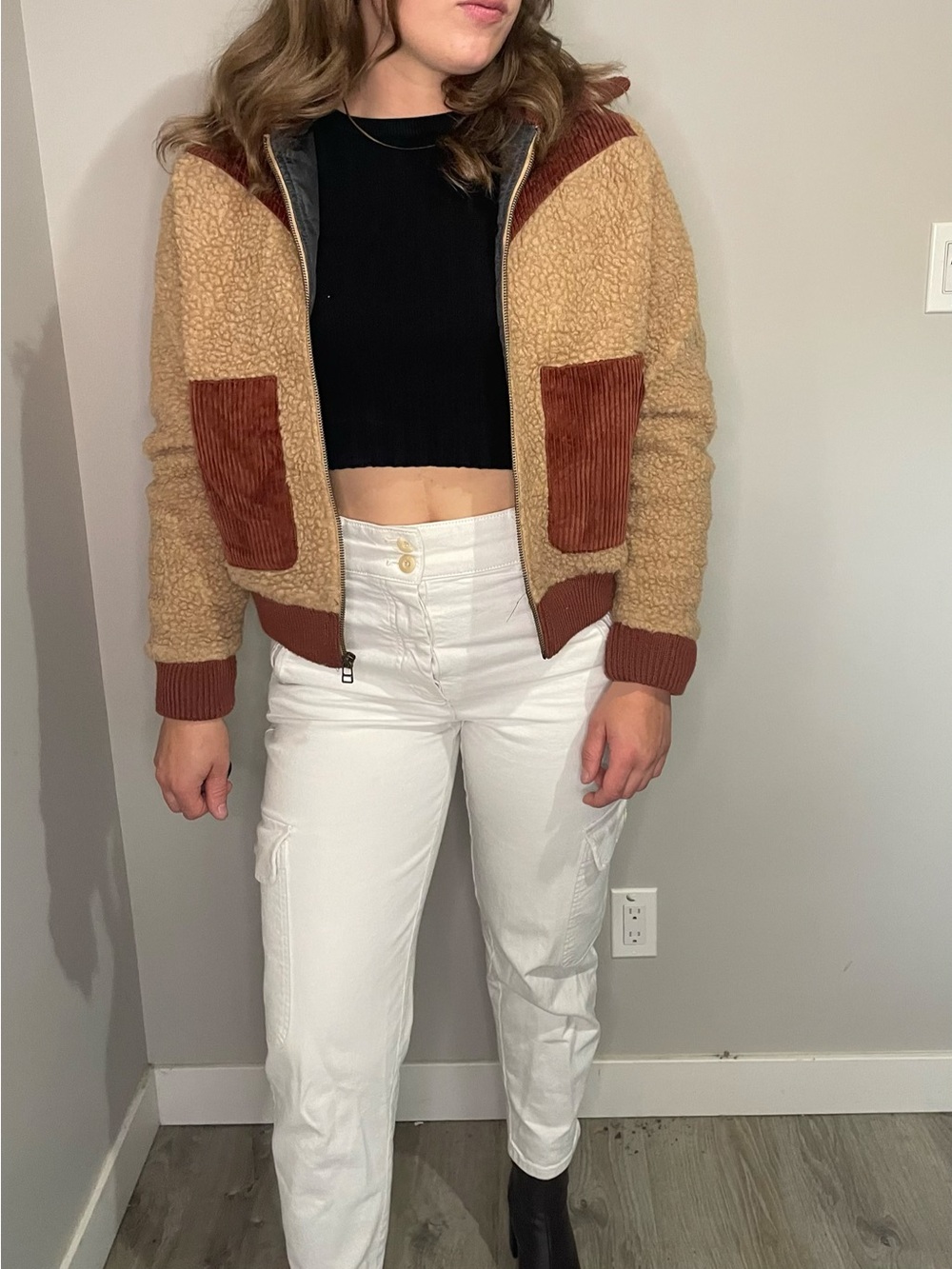 Toad&Co Tan Sherpa Bomber Jacket - Size Small